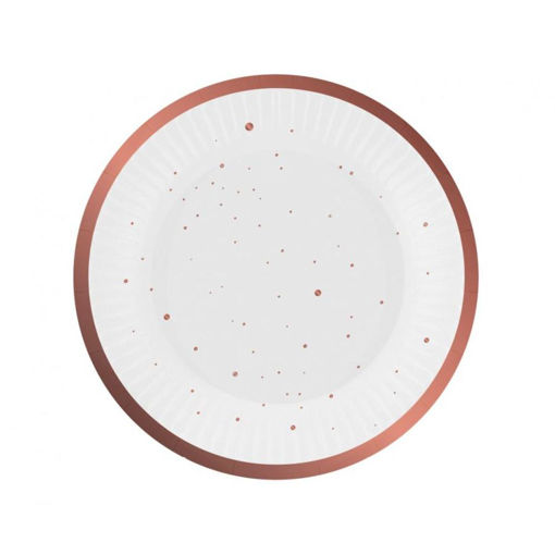 Picture of CELEBRATE ROSE GOLD PAPER PLATES 18CM - 6 PACK